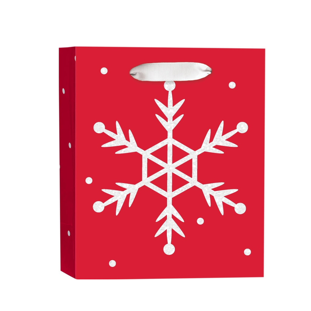 SMALL Rainbow Santa Lights Snowflake Holiday Gift Bags Design Design Holiday Gift Wrap & Packaging - Holiday - Christmas - Gift Bags