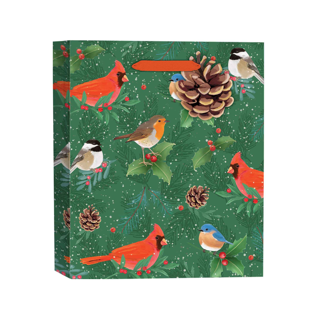 Small Snow Day Birds Gift Bag - Medium Design Design Holiday Gift Wrap & Packaging - Holiday - Christmas - Gift Bags