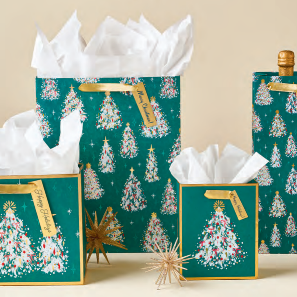 Vintage Tree Gift Bag - Medium Design Design Holiday Gift Wrap & Packaging - Holiday - Christmas - Gift Bags