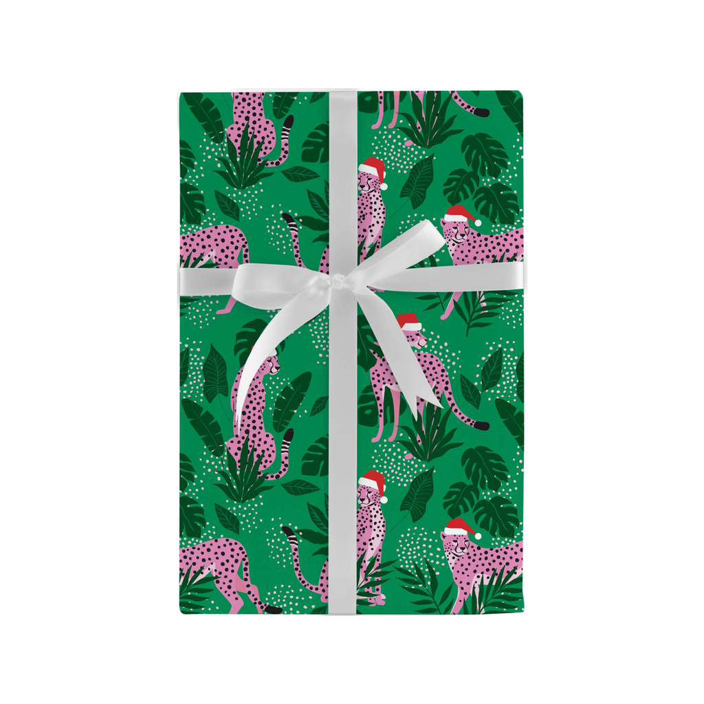 Cheetah Holiday Hats Gift Wrap Roll Design Design Holiday Gift Wrap & Packaging - Holiday - Christmas - Gift Wrap