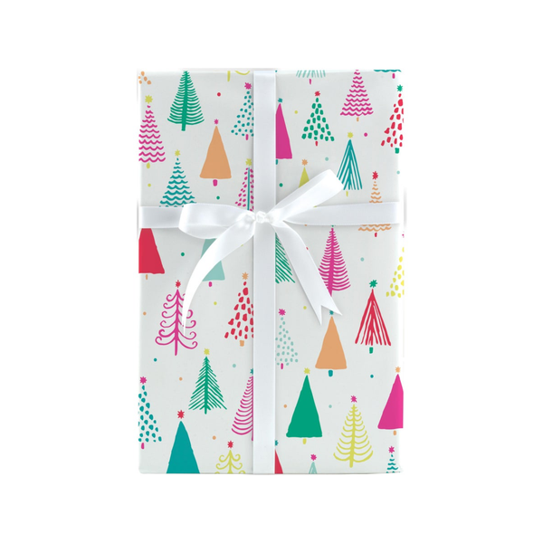 DDH GIFT WRAP ROLL BOLD BRIGHT PAINTED TREES Design Design Holiday Gift Wrap & Packaging - Holiday - Christmas - Gift Wrap