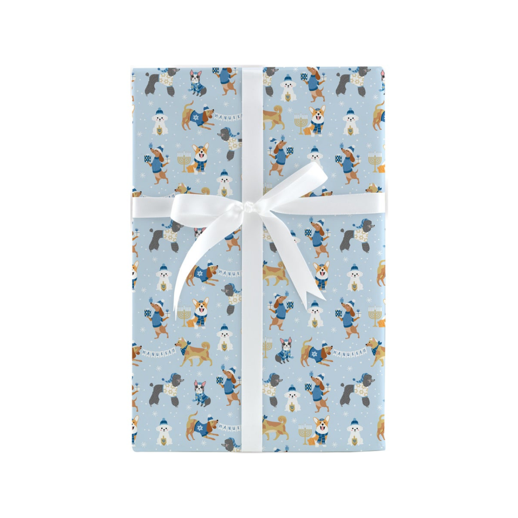 DDH GIFT WRAP ROLL HAPPY HANUKKAH PUPS Design Design Holiday Gift Wrap & Packaging - Holiday - Christmas - Gift Wrap