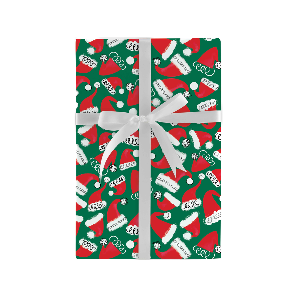 Jolly Santa Hats Gift Wrap Roll Design Design Holiday Gift Wrap & Packaging - Holiday - Christmas - Gift Wrap