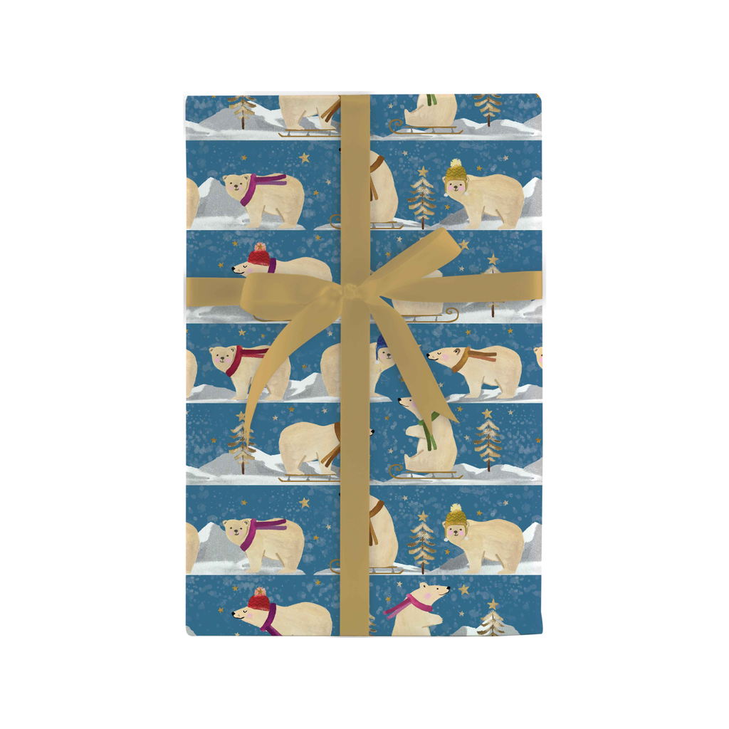 Polar Bear Playtime Gift Wrap Roll Design Design Holiday Gift Wrap & Packaging - Holiday - Christmas - Gift Wrap