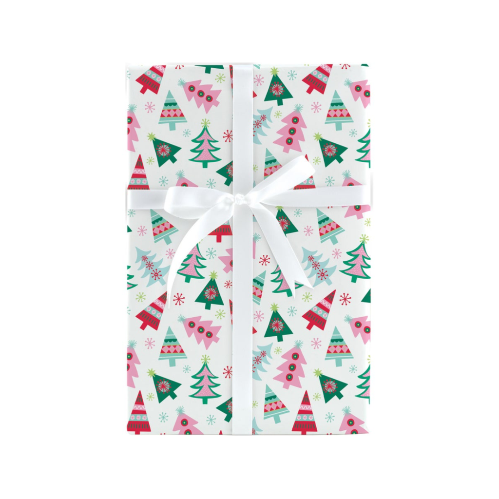 TREES Bohemian Christmas Trees And Stripes Holiday Gift Wrap Design Design Holiday Gift Wrap & Packaging - Holiday - Christmas - Gift Wrap