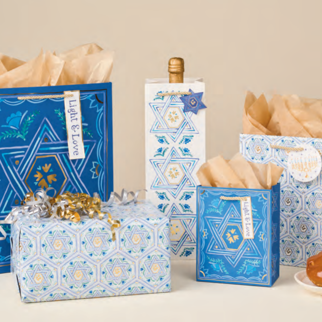 Elegant Hanukkah Gift Bag - Medium Design Design Holiday Gift Wrap & Packaging - Holiday - Hanukkah - Gift Bags