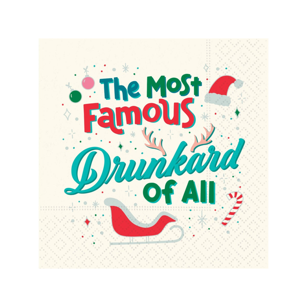 The Most Famous Drunkard Holiday Beverage Napkins Design Design Holiday Holiday - Home - Barware - Cocktail Napkins