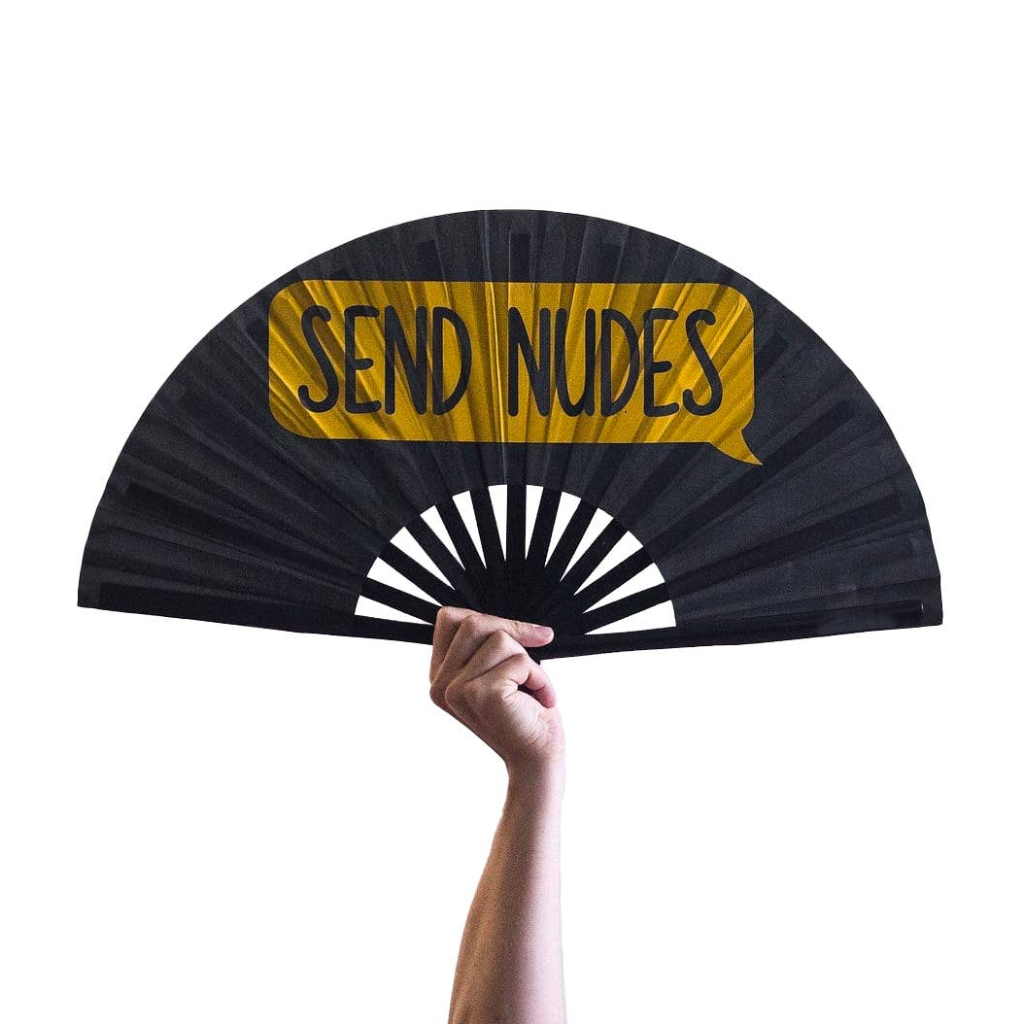 Send Nudes Hand Fan Dirt Squirrel Apparel Apparel & Accessories - Decorative Fans