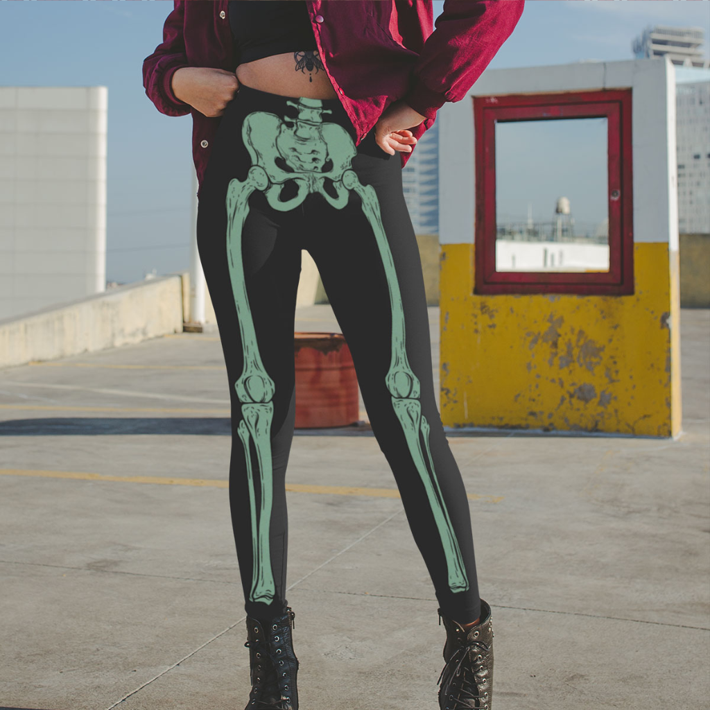 Funny Bones Bad To the Bone Glow Leggings DM Merchandising Apparel & Accessories