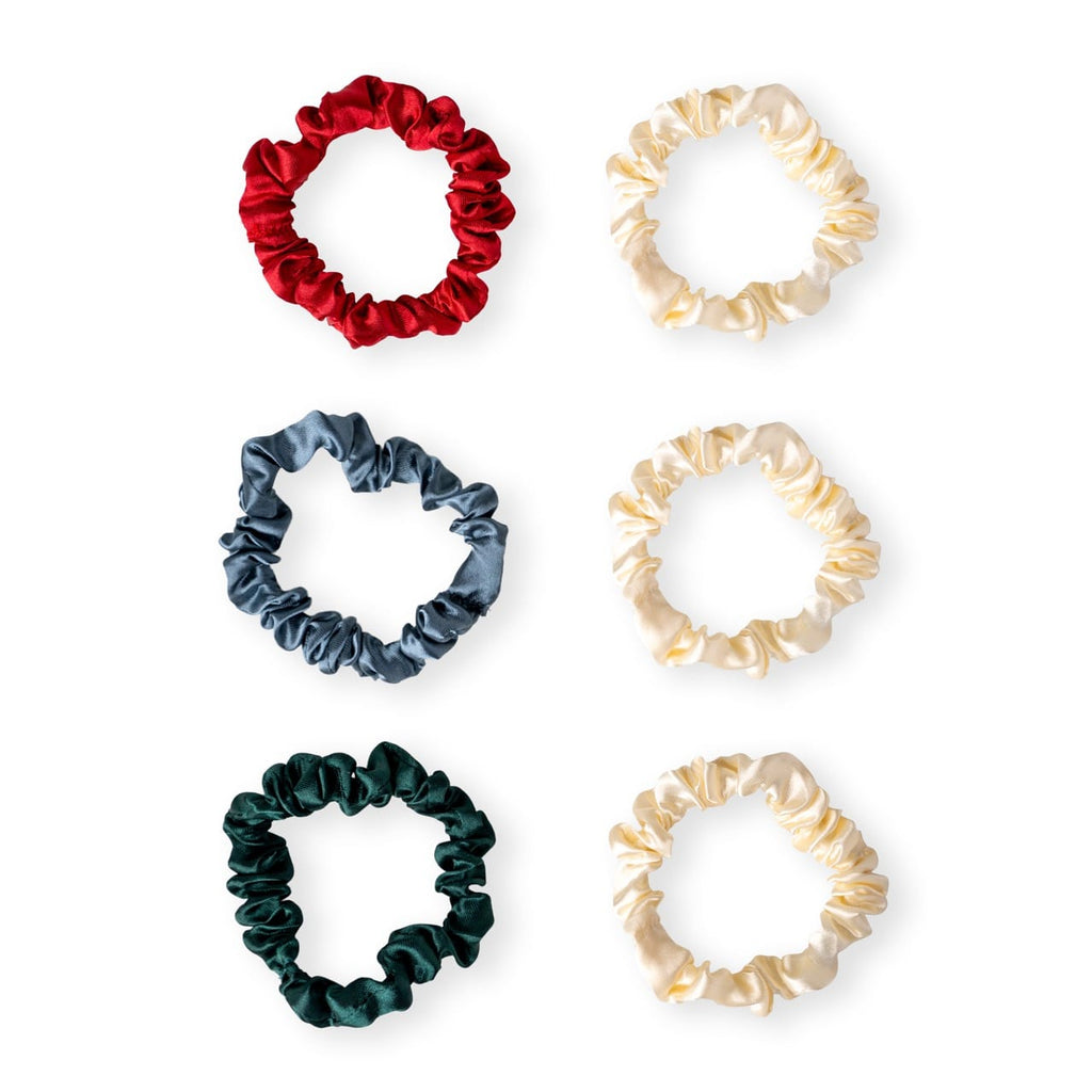 Pretty Festive Satin Scrunchies - Assorted Set of 6 DM Merchandising Apparel & Accessories - Hair Accessories