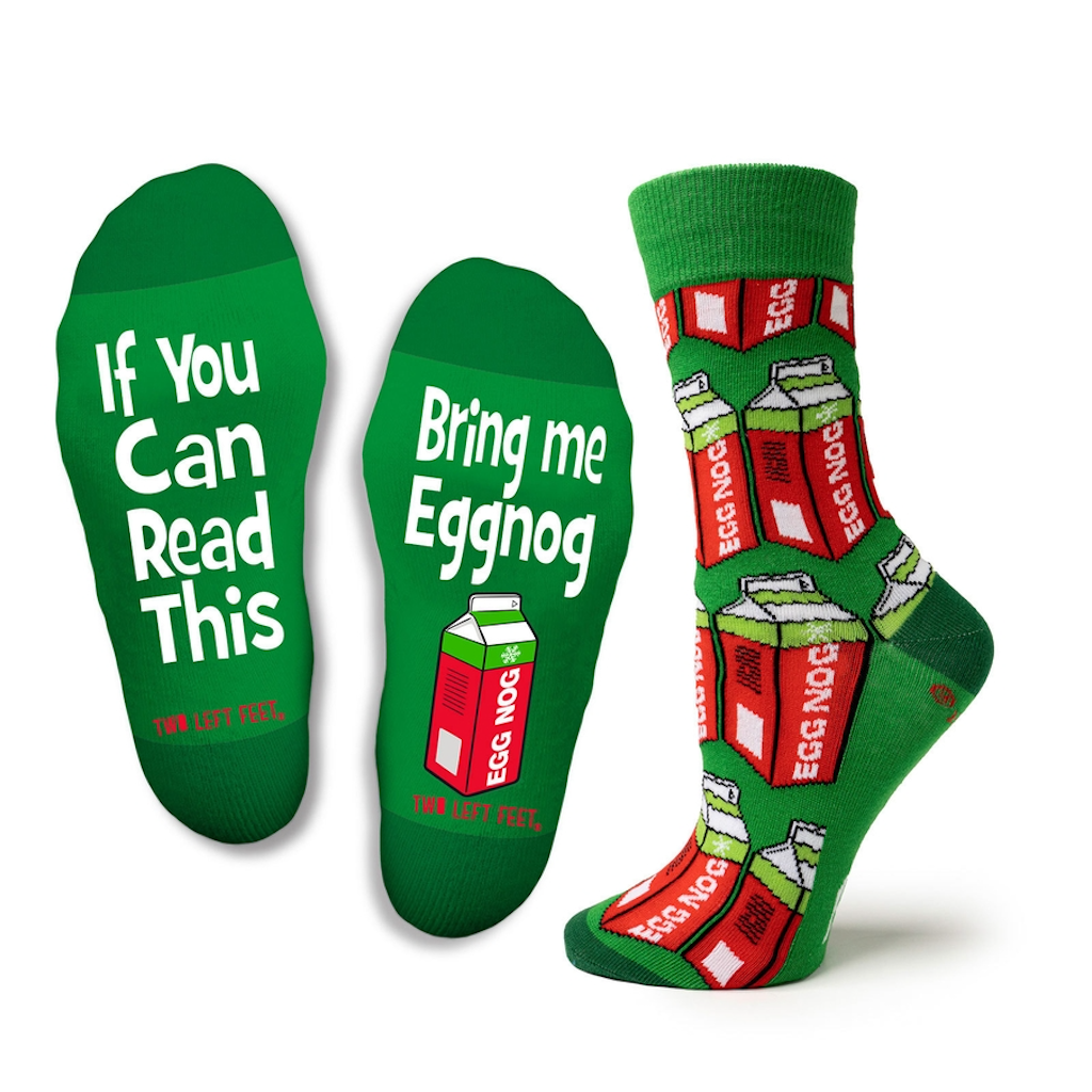 Bring Me Egg Nog / Small Christmas "Read This" Socks - Adult DM Merchandising Apparel & Accessories - Socks - Adult - Unisex
