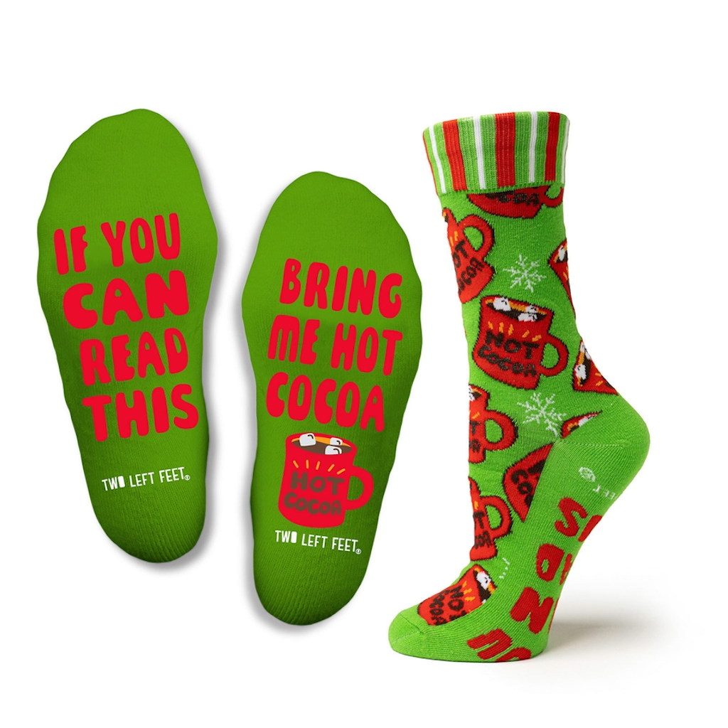 Bring Me Hot Cocoa / Small Christmas "Read This" Socks - Adult DM Merchandising Apparel & Accessories - Socks - Adult - Unisex