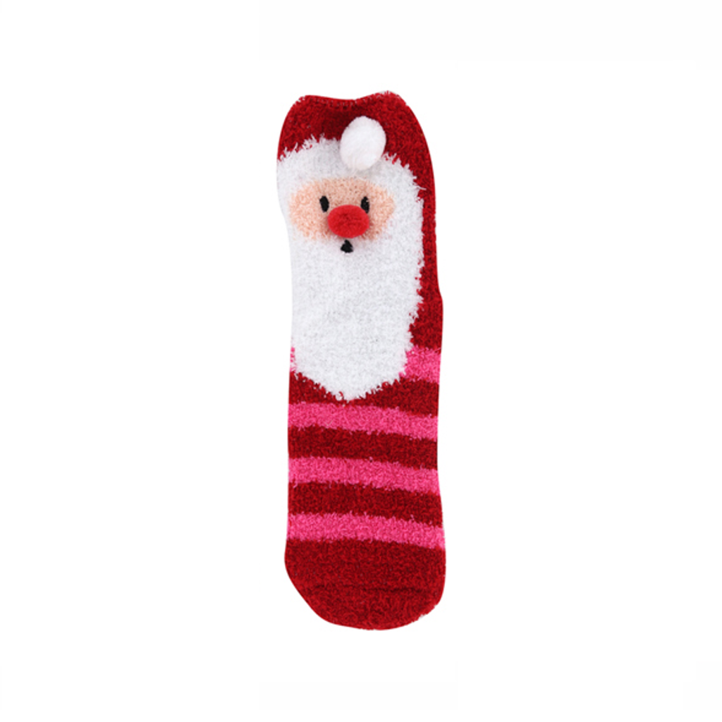 Santa Christmas Cuties Fuzzy Cozy Socks DM Merchandising Apparel & Accessories - Socks - Adult - Unisex