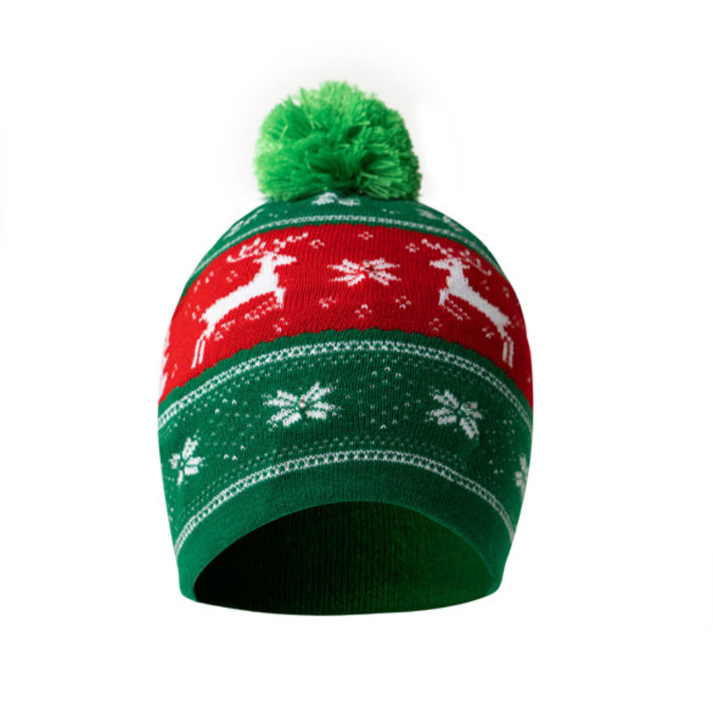 Red/Green Lotsa lites! Light-up Holiday Pom Hat DM Merchandising Apparel & Accessories - Winter - Adult - Hats