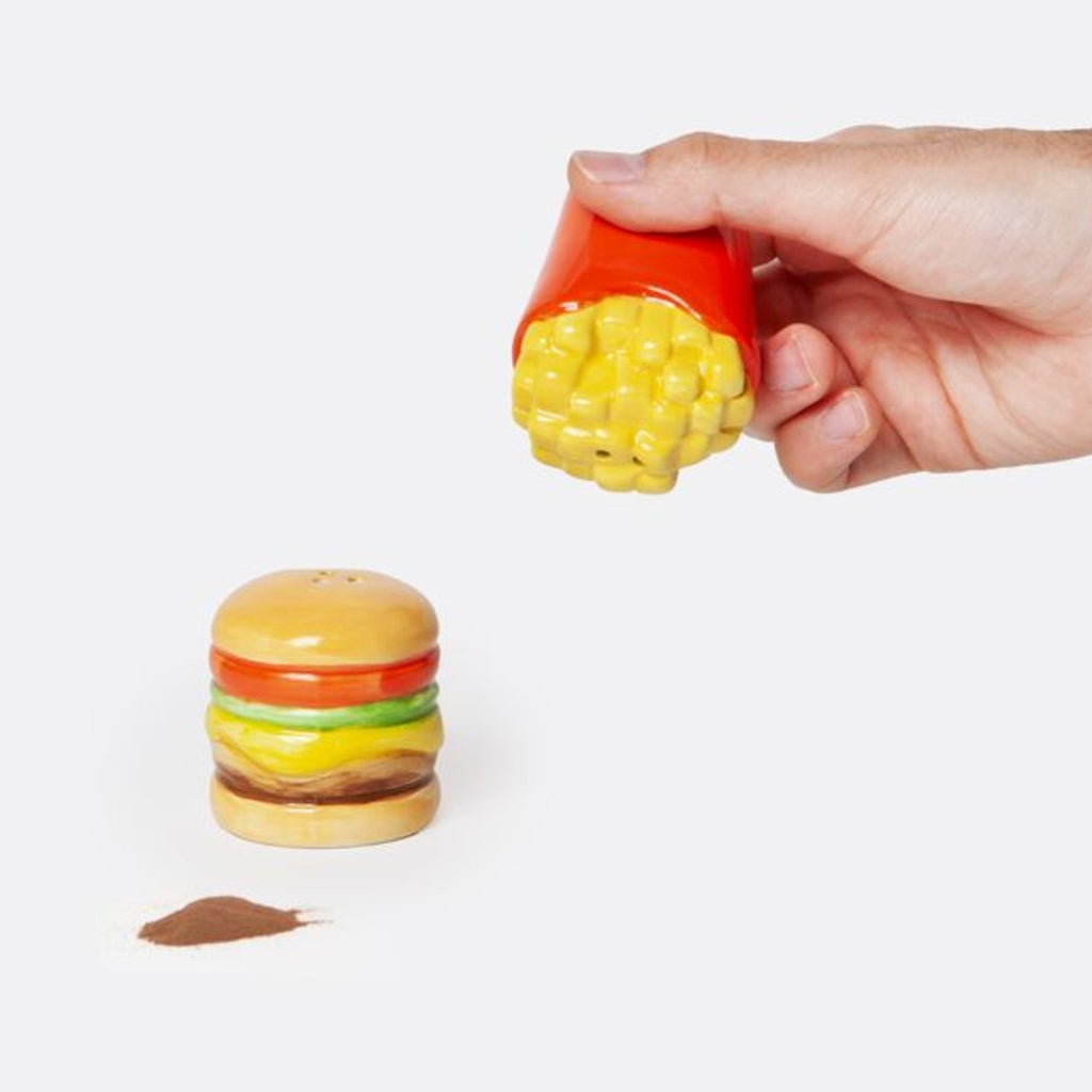 Burger & Fries Fast Food Salt & Pepper Shaker Set Doiy Design Home - Kitchen & Dining