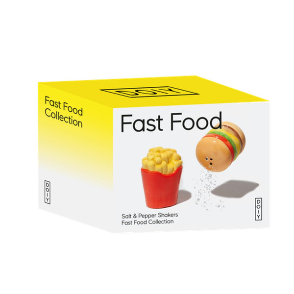 Burger & Fries Fast Food Salt & Pepper Shaker Set Doiy Design Home - Kitchen & Dining