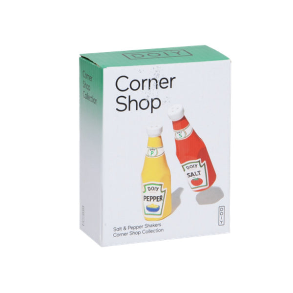 Ketchup & Mustard Corner Shop Salt & Pepper Shaker Set Doiy Design Home - Kitchen & Dining