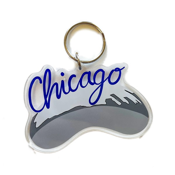 Chicago Bean Acrylic Keychain Drawn Goods Apparel & Accessories - Keychains