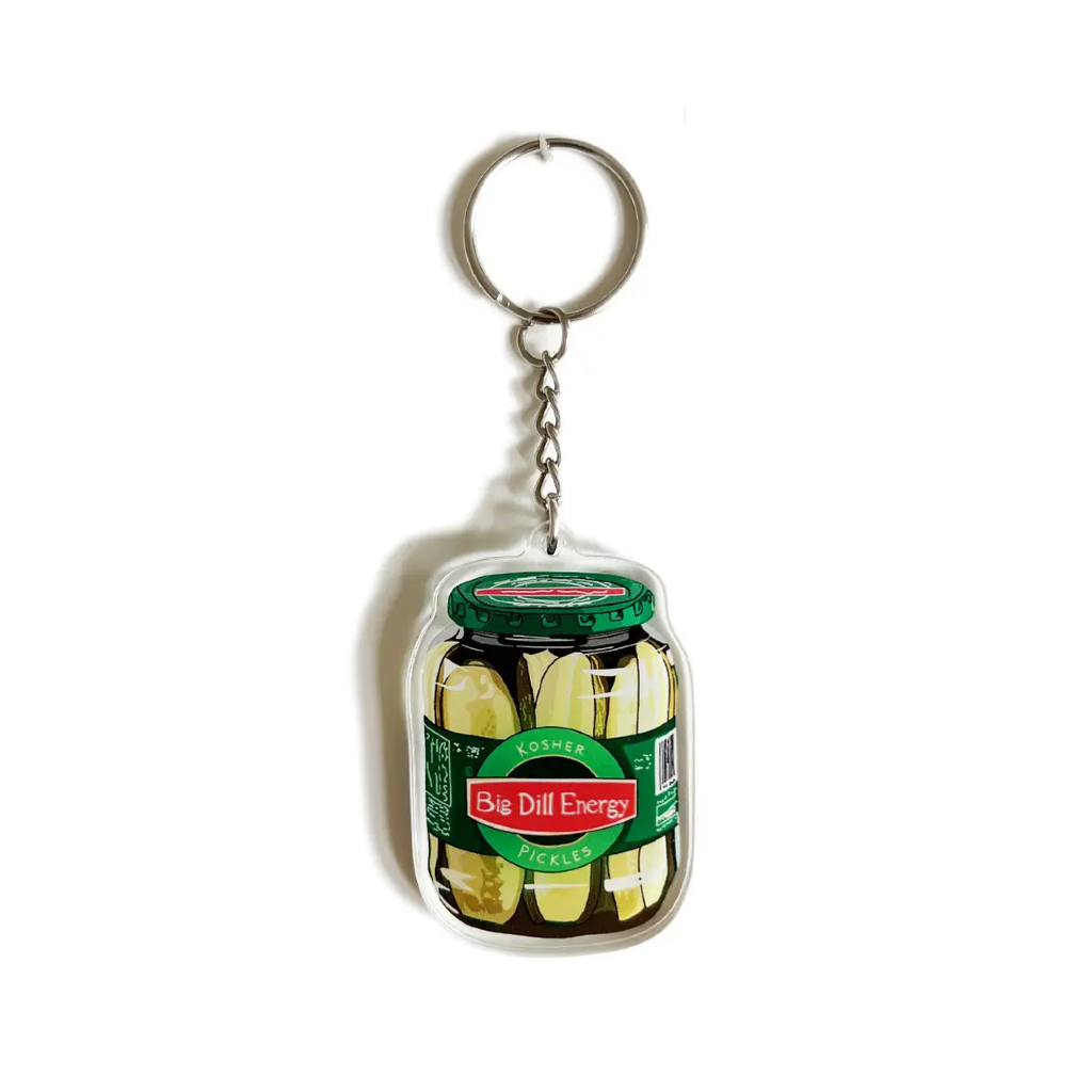 Dill Pickle Jar Keychain Drawn Goods Apparel & Accessories - Keychains