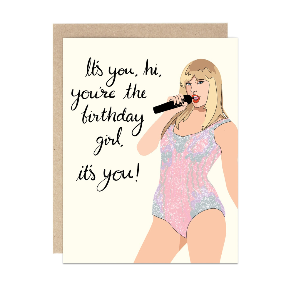 Pop Star Hi You're The Birthday Girl Birthday Card Drawn Goods Cards - Birthday