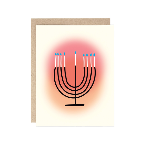 Warm Light Menorah Hanukkah Card Drawn Goods Cards - Holiday - Hanukkah