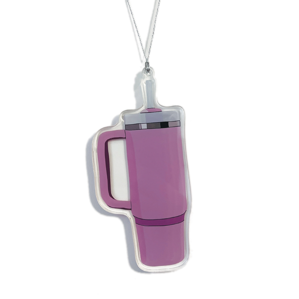 Stanley Travel Mug Purple Ornament Drawn Goods Holiday - Ornaments