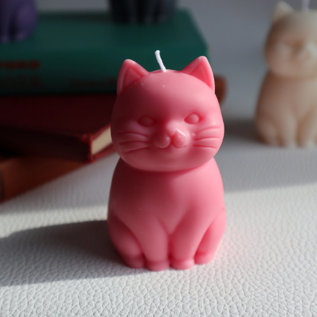 Pink Cute Cat Shaped Candle Drop Dead Candles Home - Candles - Novelty