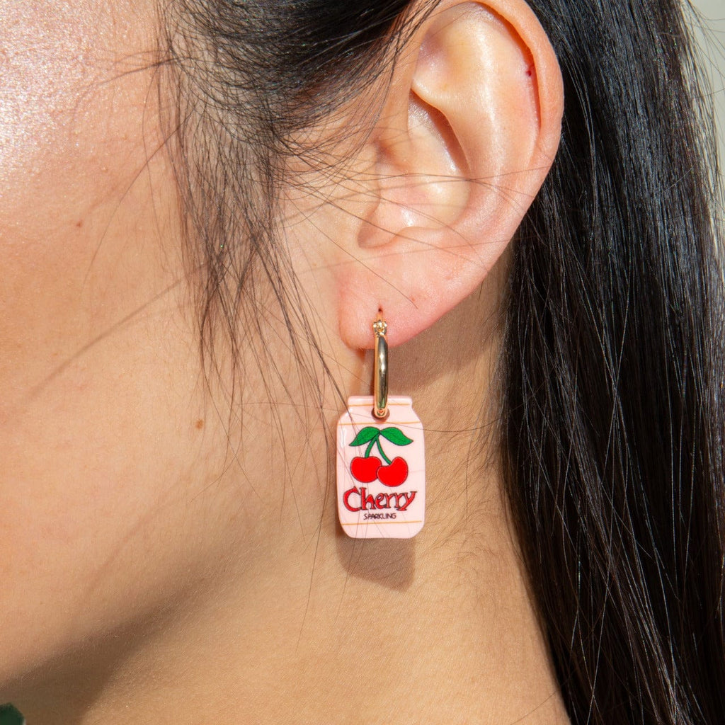 Cherry Soda Hoop Earrings Eat My Socks Jewelry - Earrings