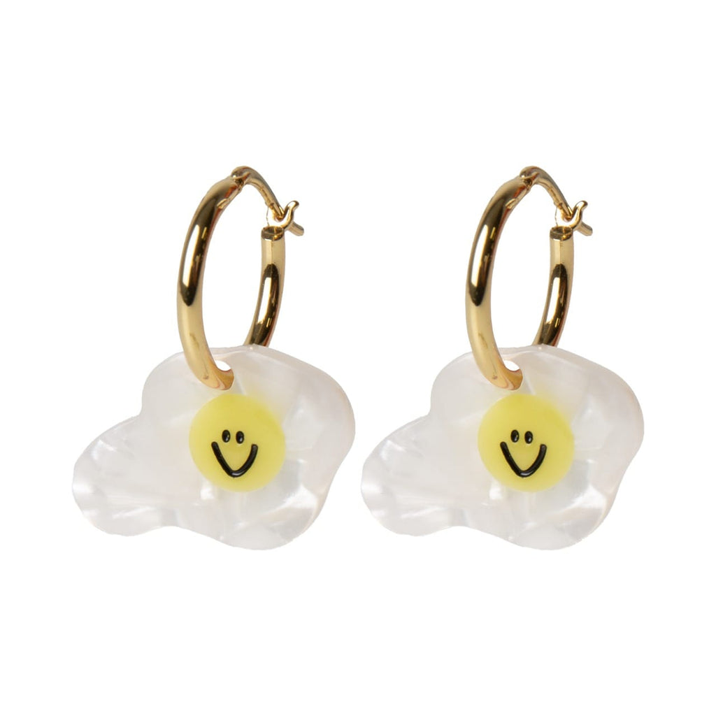 Fried Egg Hoop Earrings Eat My Socks Jewelry - Earrings