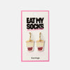 Instant Ramen Hoop Earrings Eat My Socks Jewelry - Earrings
