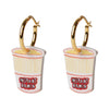 Instant Ramen Hoop Earrings Eat My Socks Jewelry - Earrings