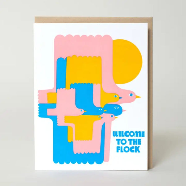 Bird Flock Baby Card Egg Press Cards - Baby