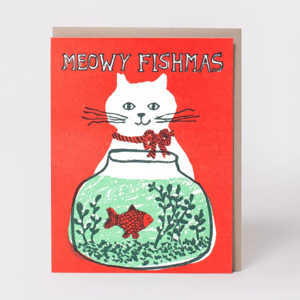 Cat Christmas Card Egg Press Cards - Holiday - Christmas