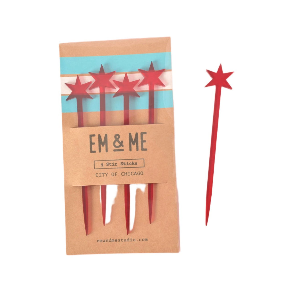 Chicago Star Stir Stick Set Em And Me Studio Home - Barware - Cocktail Tools