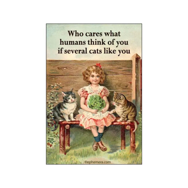 Who Cares What Humans Think Of You If Several Cats Magnet Ephemera Home - Magnets