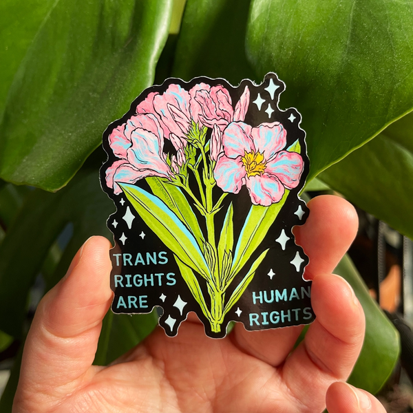Trans Rights Are Human Rights Sticker Fabulously Feminist Impulse - Decorative Stickers