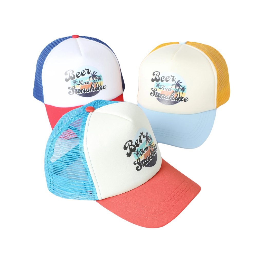 Beer And Sunshine Trucker Hat - Adult Fashion City Apparel & Accessories - Summer - Adult - Hats