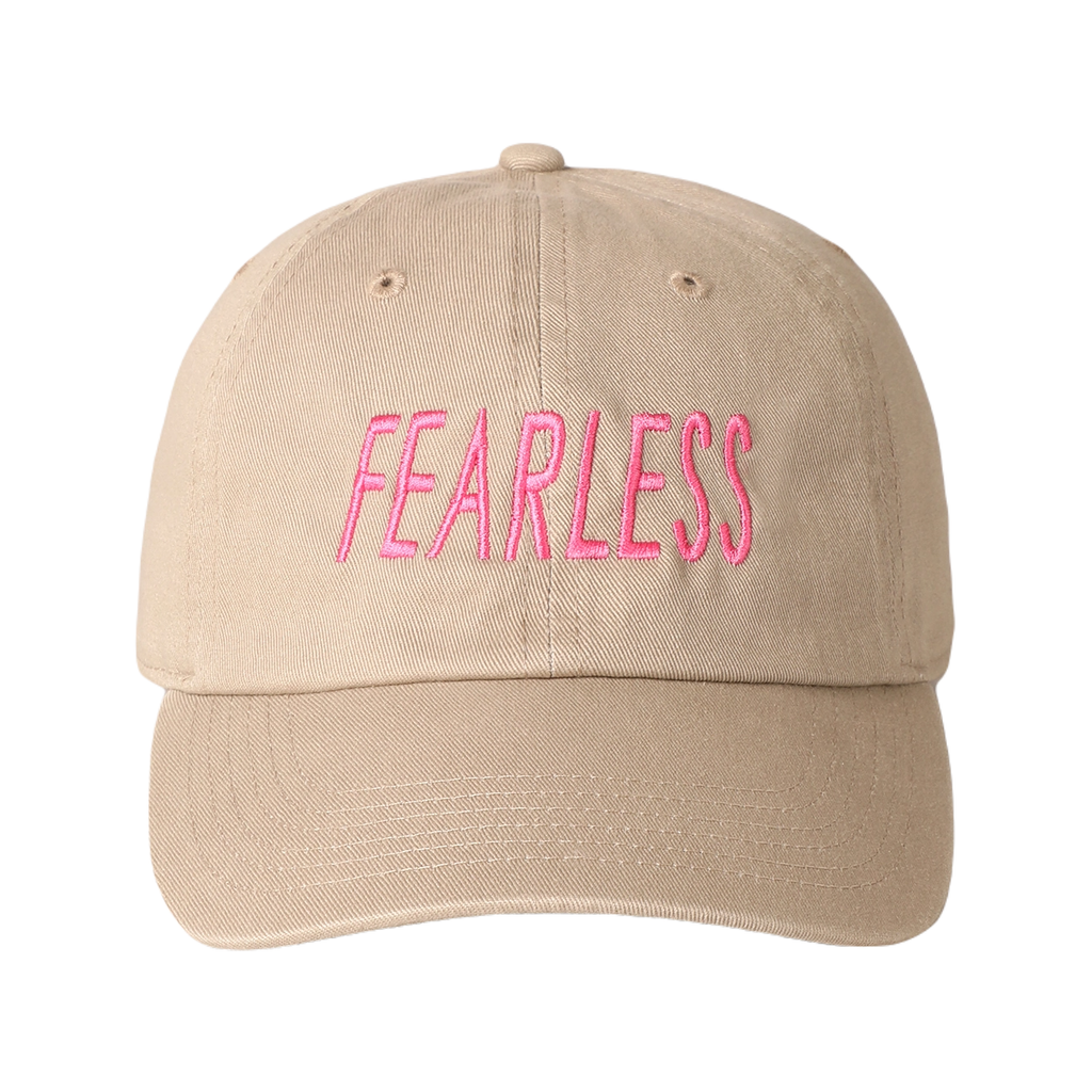 Khaki Fearless Baseball Hat - Adult Fashion City Apparel & Accessories - Summer - Adult - Hats