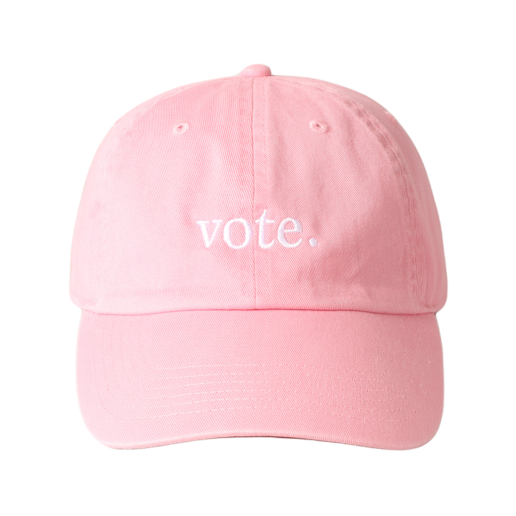 Light Pink Vote Baseball Embroidered Hat - Adult Fashion City Apparel & Accessories - Summer - Adult - Hats