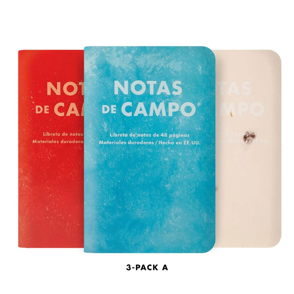 Pack A: Blue - Red - White Field Notes Paletas - 3 Packs Field Notes Books - Blank Notebooks & Journals