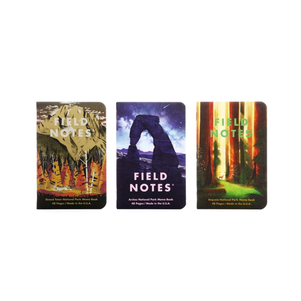 SERIES D - Grand Teton, Arches, Sequoia Field Notes - National Park Series - Summer 2019 Quarterly Edition Field Notes Brand Books - Blank Notebooks & Journals