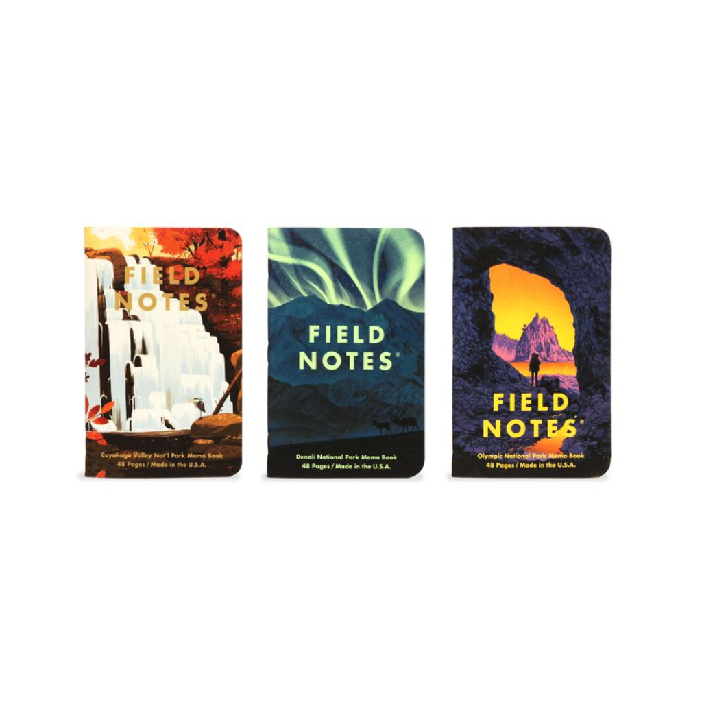 SERIES E - Denali, Cuyahoga, and Olympic Field Notes - National Park Series - Summer 2019 Quarterly Edition Field Notes Brand Books - Blank Notebooks & Journals
