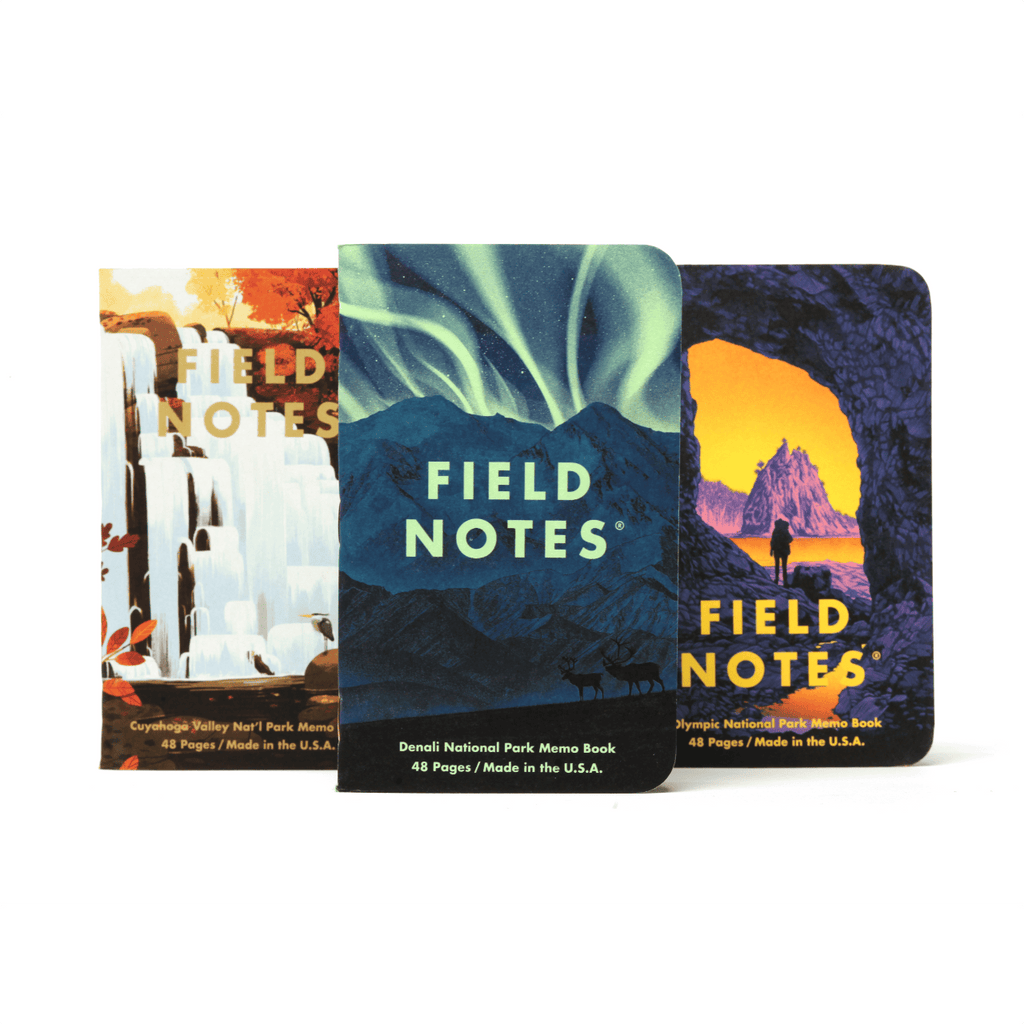 Series E Denali Cuyahoga Olympic 3-Pack Field Notes - National Park Series - Summer 2019 Quarterly Edition Field Notes Brand Books - Blank Notebooks & Journals