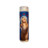 Sabrina Carpenter Blue/Gold Prayer Candle Flaming Feminist Home - Candles