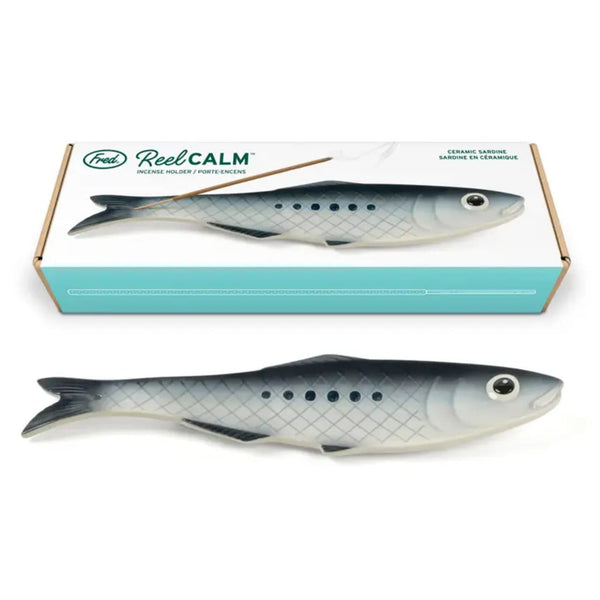 Reel Calm Sardine Fish Ceramic Incense Holder Fred & Friends Home - Candles - Incense, Diffusers, Air Fresheners & Room Sprays