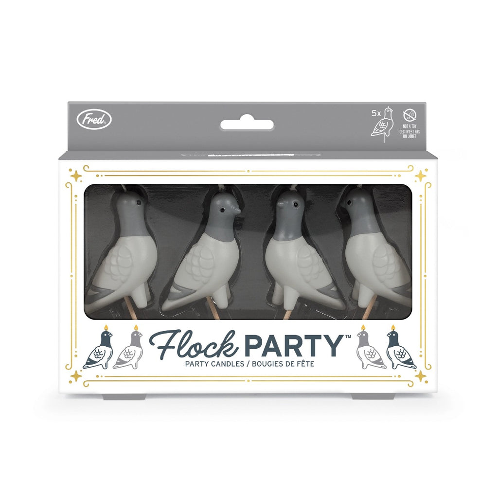 Flock Party Pigeon Candles - Set of 4 Fred & Friends Home - Candles - Sparklers & Birthday Candles