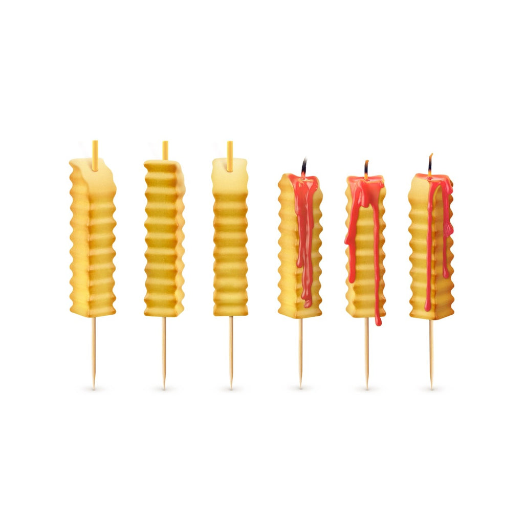 Hot & Crispy French Fry Candles - Set Of 6 Fred & Friends Home - Candles - Sparklers & Birthday Candles