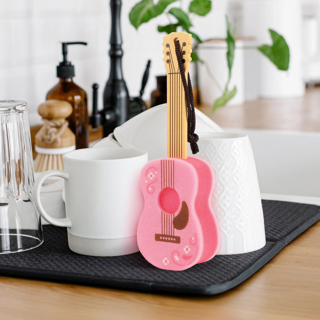 Dolly Pink Guitar Bottle Brush Long Handle Sponge Fred & Friends Home - Kitchen & Dining