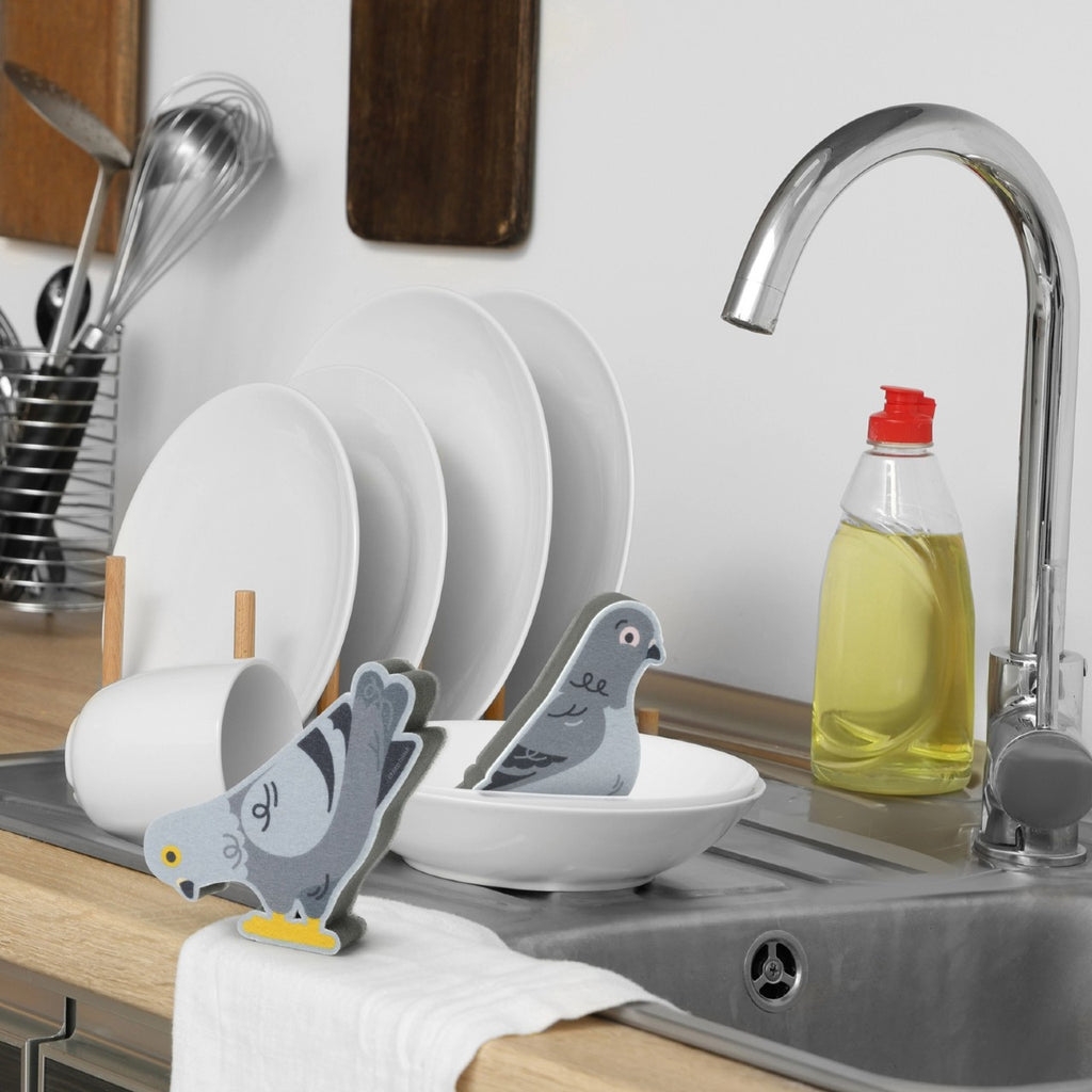 Dirty Birdies Pigeon Sponge Set Fred & Friends Home - Kitchen & Dining - Sponges & Cleaning Cloths