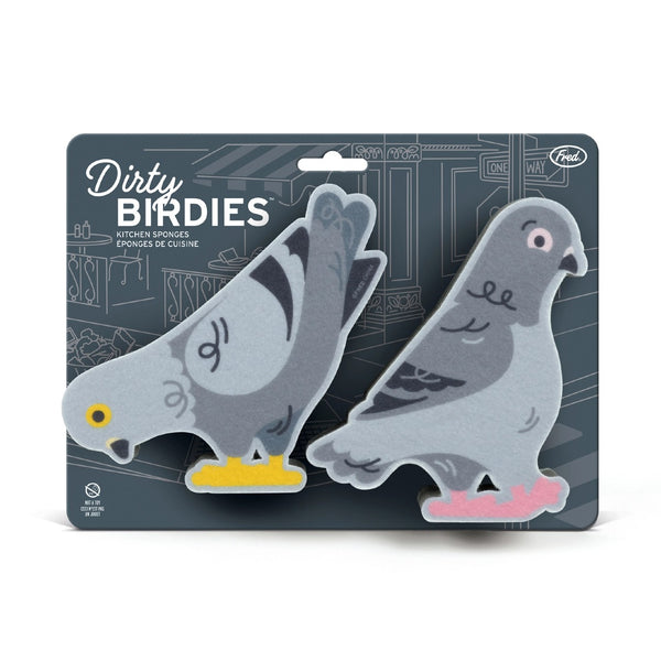 Dirty Birdies Pigeon Sponge Set Fred & Friends Home - Kitchen & Dining - Sponges & Cleaning Cloths